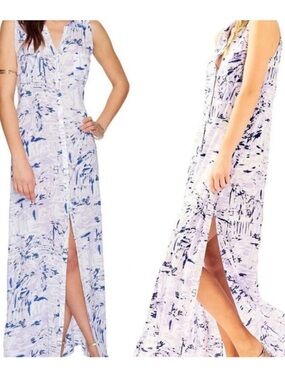 Lilly Pulitzer Sleeveless Lavender & BluePrinted Maxi Dress